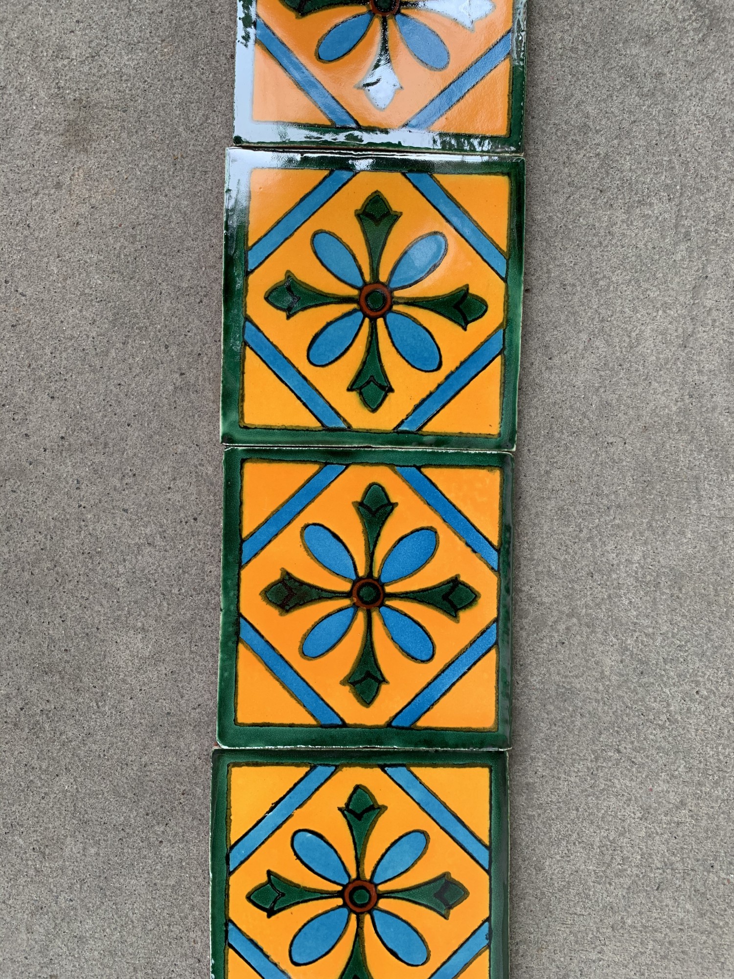 Kachel 'Cruz', gelb, multicolor, T 10 cm, B 10 cm, H 0,5 cm von fischer's lagerhaus
