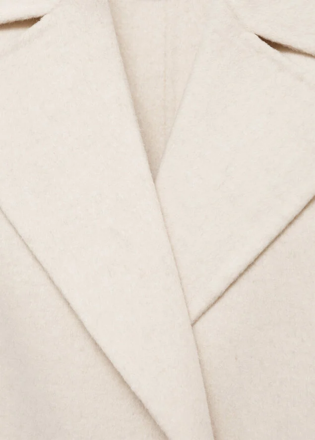 MANGO Belt handmade coat Light beige