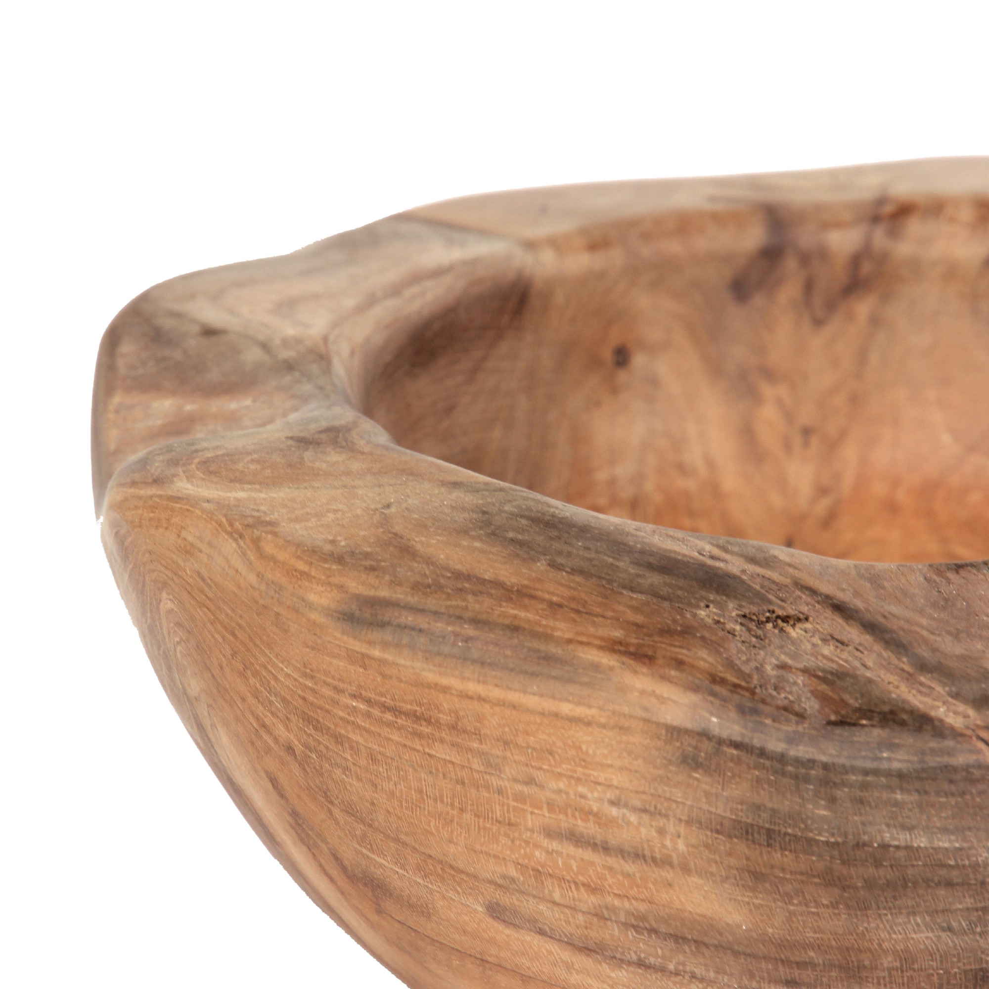 Holzschale aus Restholz, Teak, Ø min. 20 cm, H ca. 5 cm von fischer's lagerhaus
