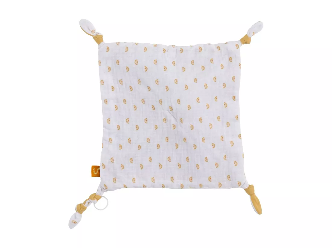 Doudou mouchoir soleil en coton blanc