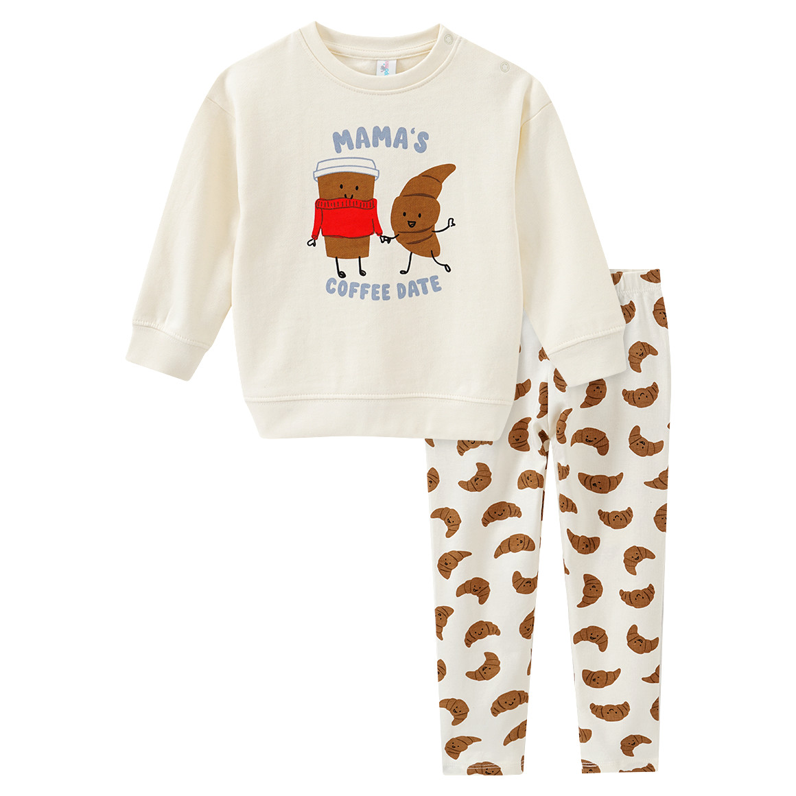 Topomini Baby Sweatshirt und Leggings im Set creme