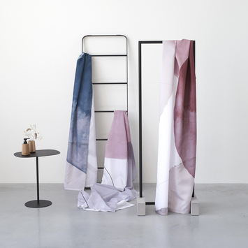 Sealskin douchegordijn earth 180x200cm donker roze/wit