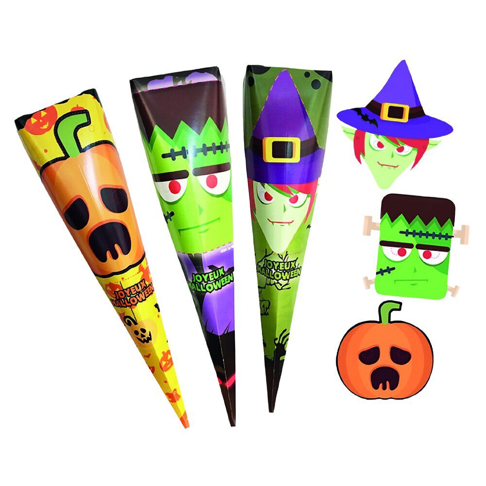 Cône et masque Halloween à découper