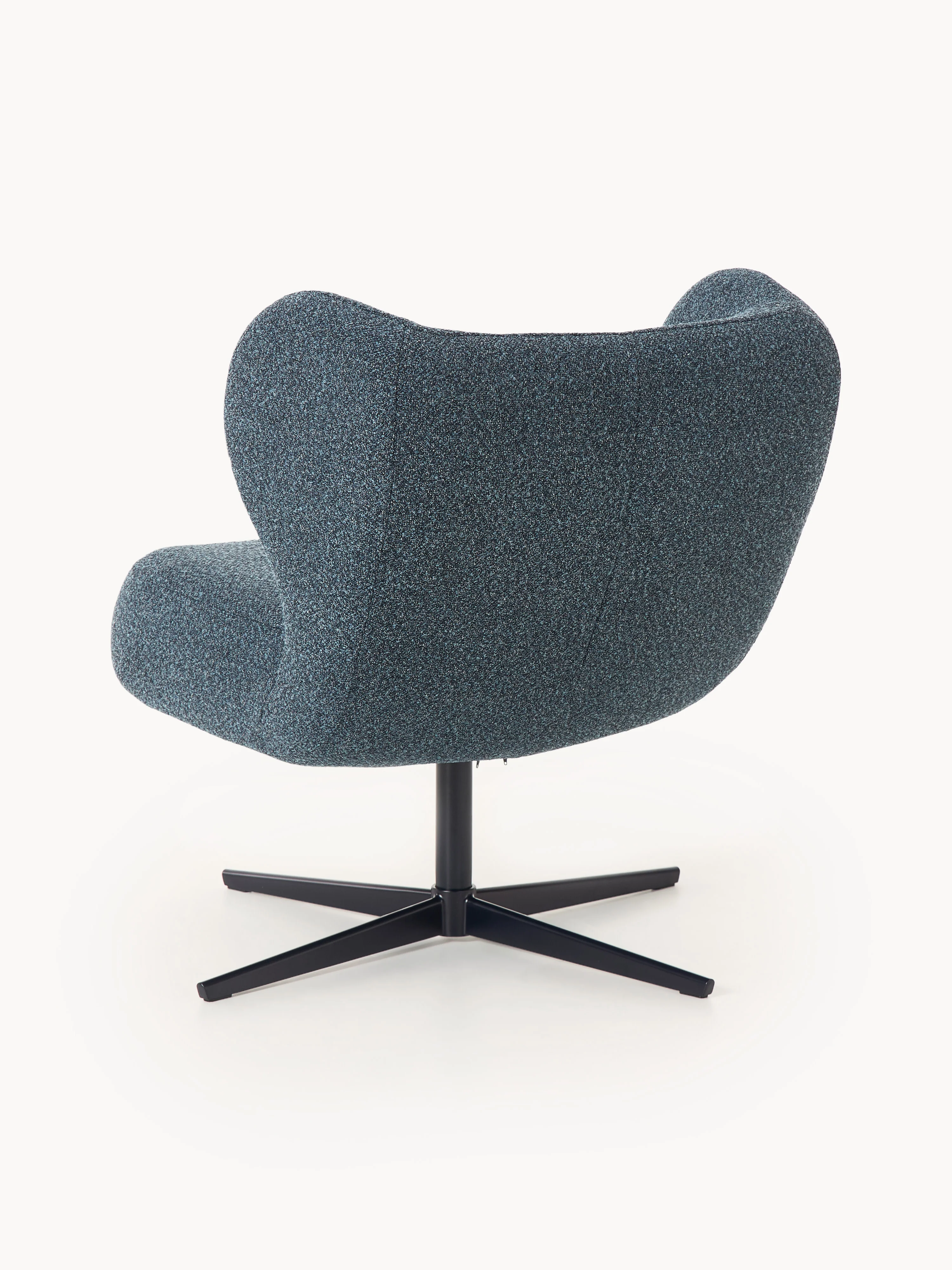Bouclé draaibare loungefauteuil Ines
