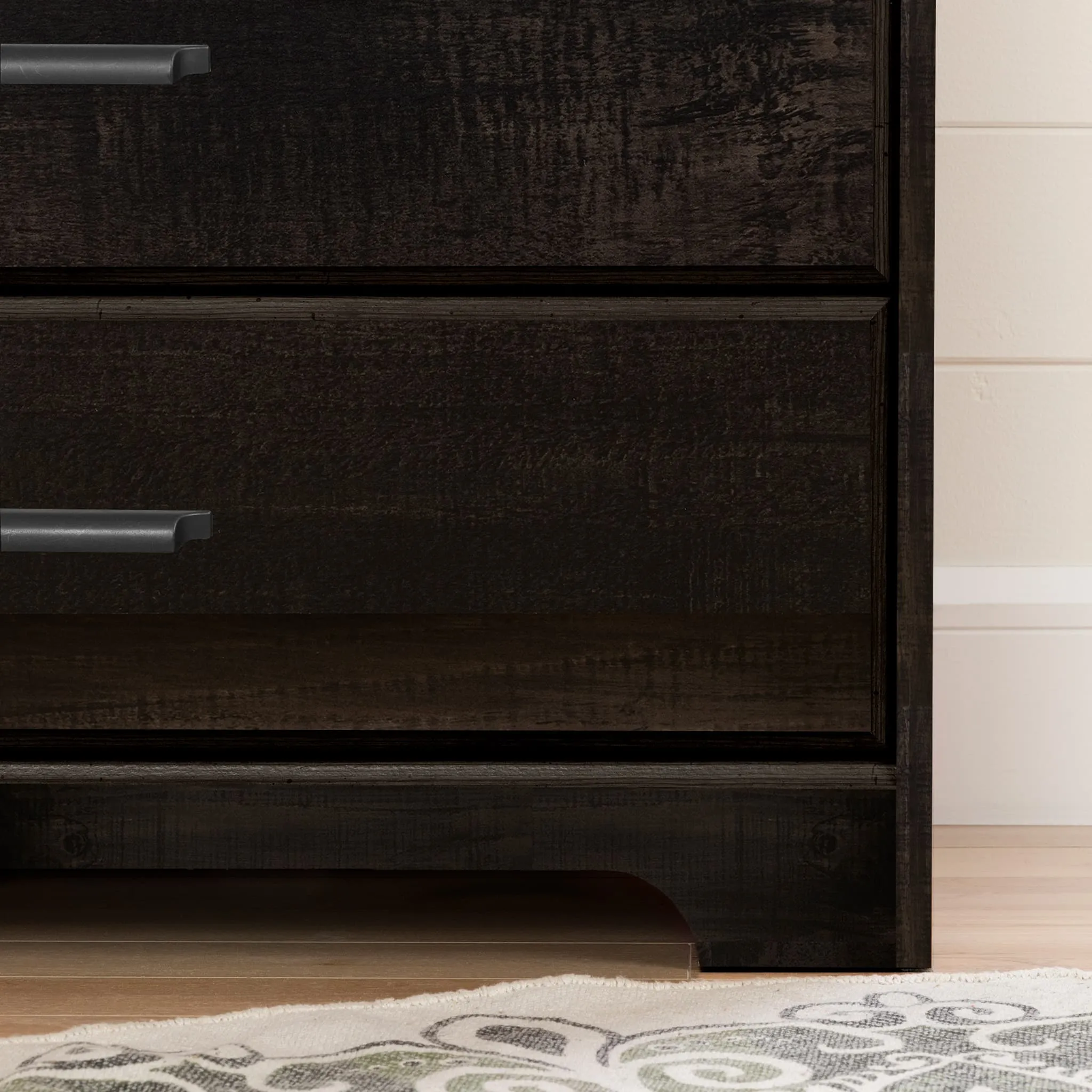 South Shore Bureau Double 6 Tiroirs - Versa Noir Antiqué