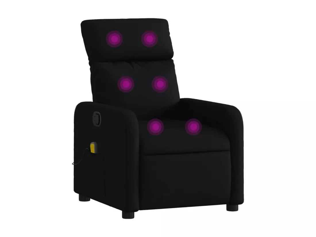 Fauteuil massant inclinable Noir Tissu
