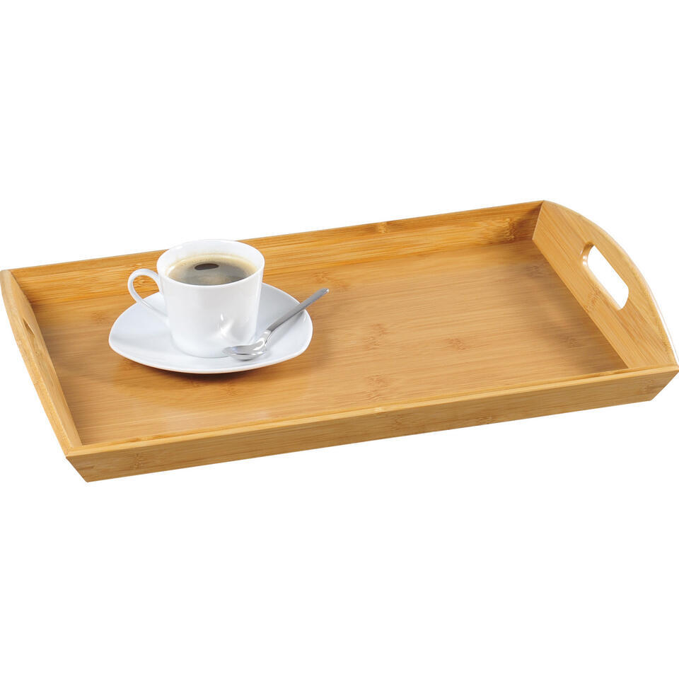 Kesper Dienblad - bamboe hout - opstaande rand - 48 x 31 cm