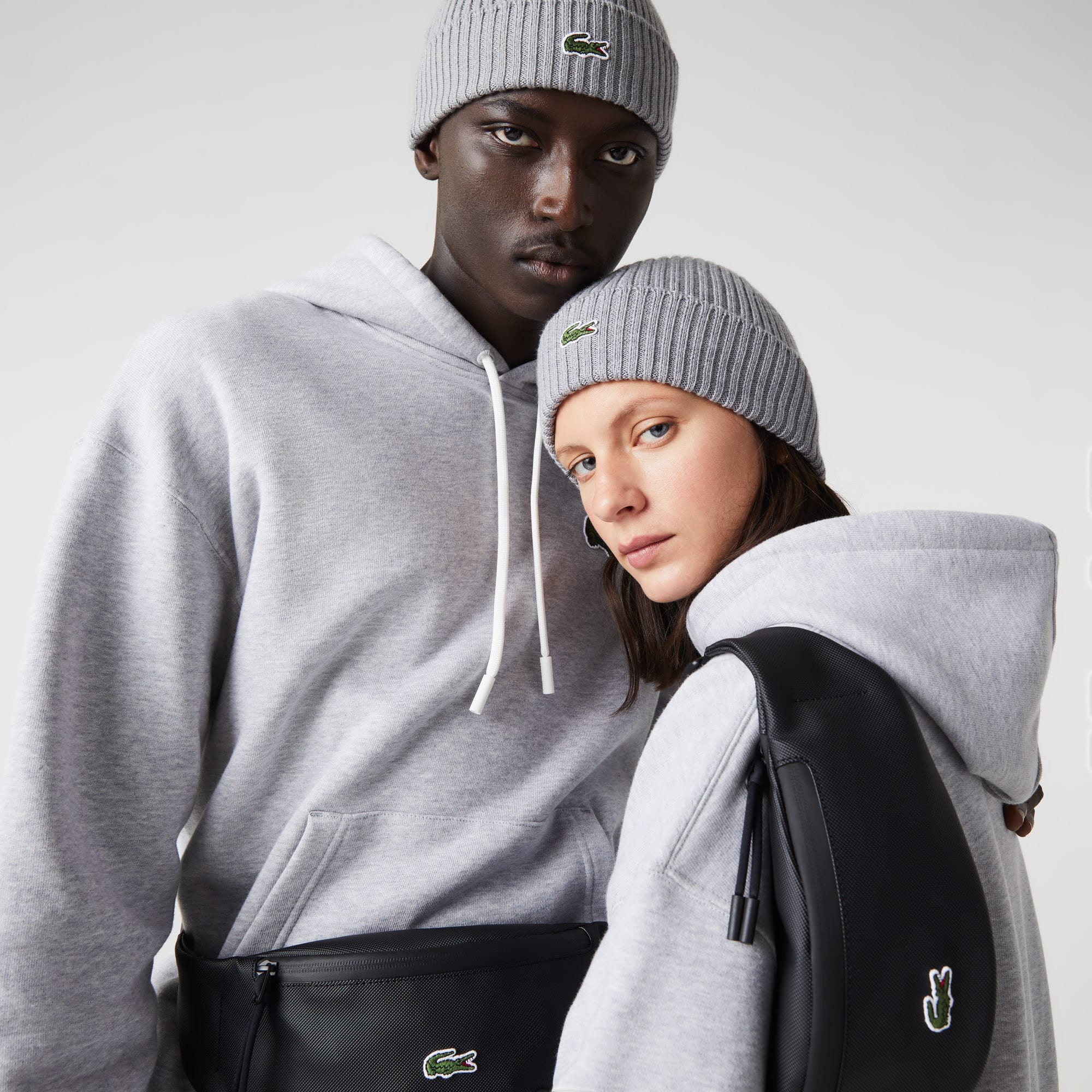 Sac banane zippé LCST en toile enduite unie Sacs banane - Noir - Lacoste - Unisex