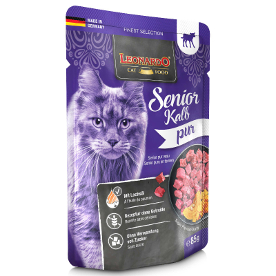 Leonardo Katzenfutter Senior Kalb Pur 85g