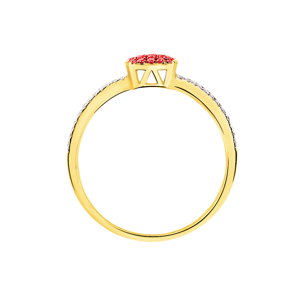 Bague Aude Or Jaune Rubis Et Diamant