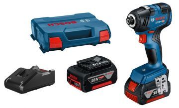 Bosch GDR 18V-200 Accu slagschroevendraaier (2x 4,0 Ah, lader GAL 18V-40 in L-Case) - 06019J2107