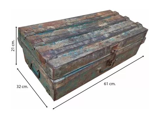 Valise en métal vert 61x32x21h