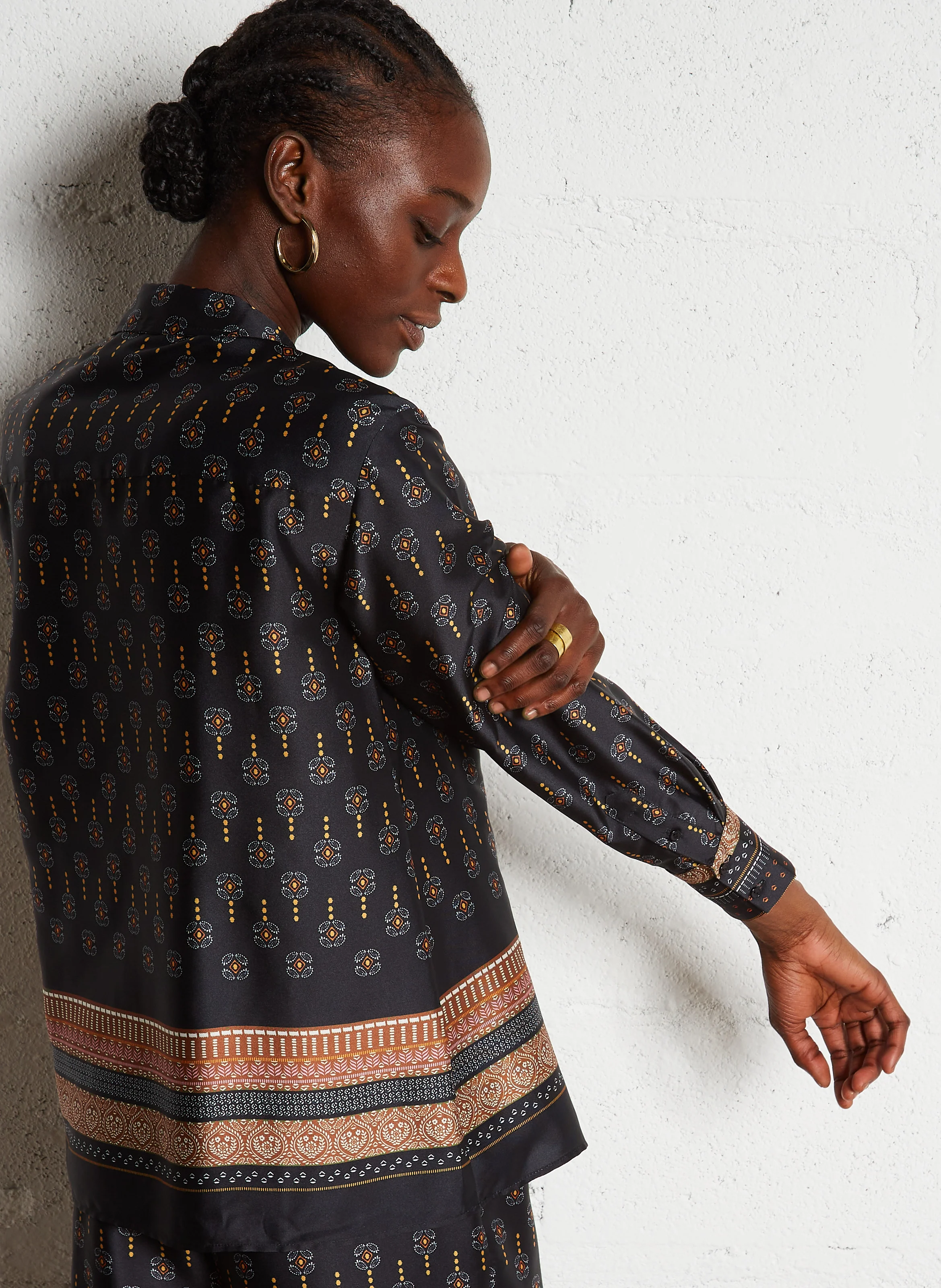 CATNA - Chemise droite imprimée| Noir