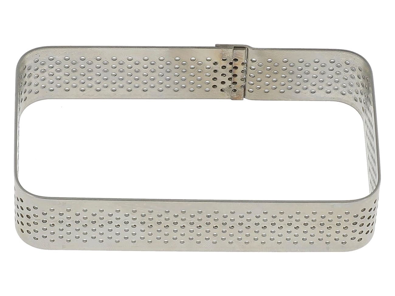 Rectangle à tarte perforé inox - Bord arrondi - 9 x 5 cm - Mallard Ferrière
