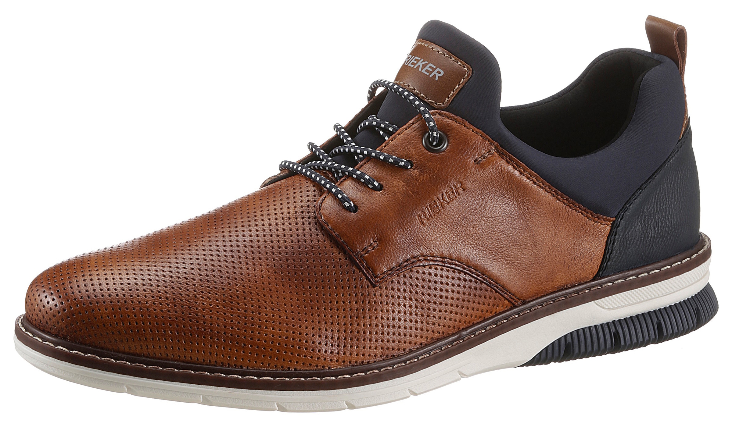 Rieker Slip-On Sneaker  Business Schuh, Slipper, Festtagsschuh mit elastischen Schnürsenkeln