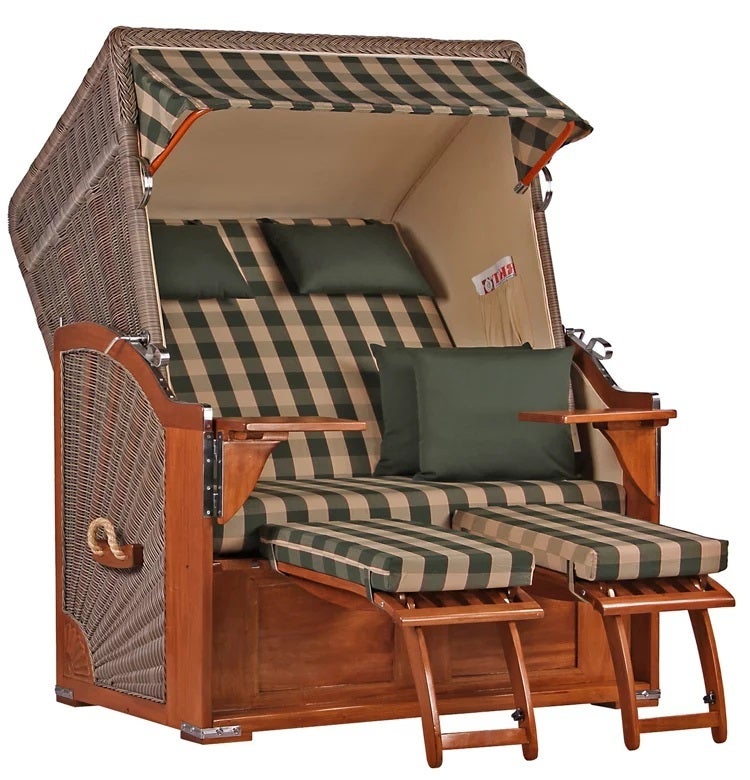 Strandstoel Nordstrand mahonie PE grijs design 506