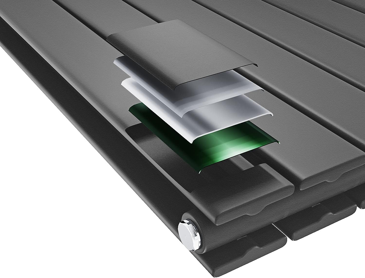 ELEGANT Design Flach Heizkörper 1800 x 616 mm Antrazit Badheizkörper Doppellagig Heizkoerper Vertikal Paneelheizkörper