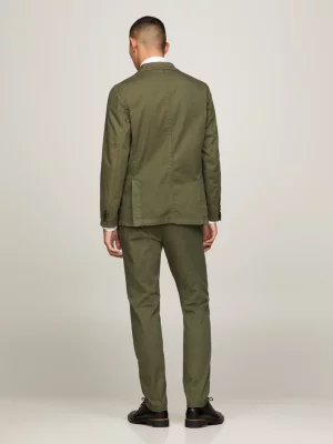 Terno slim fit de duas peças em sarja quebrada
