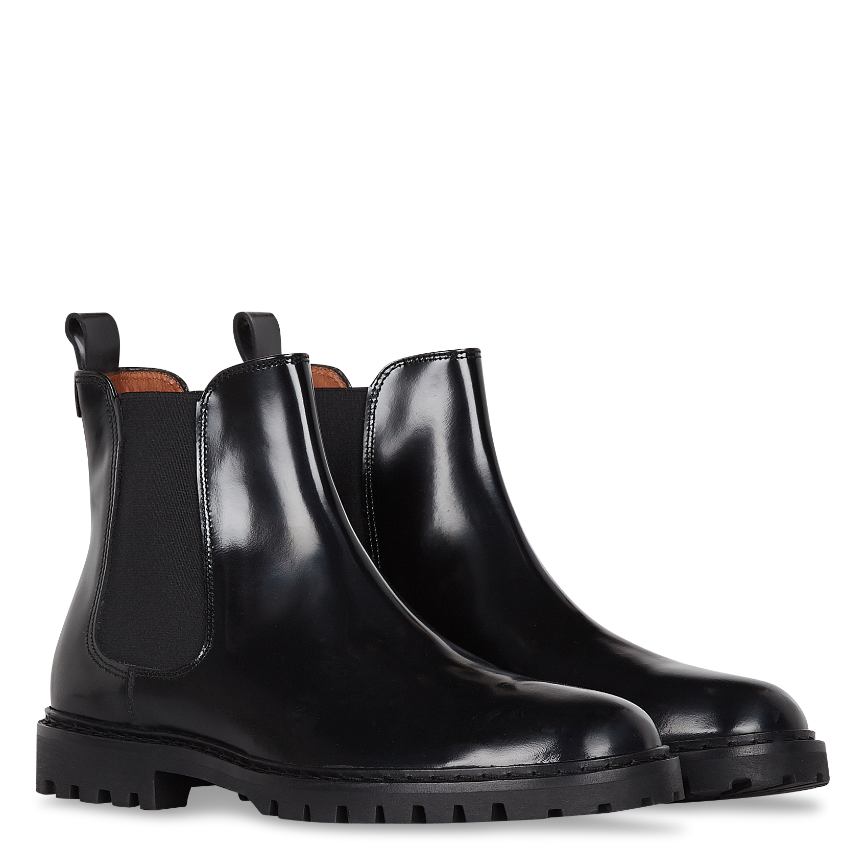 Boots Chelsea en cuir lisse | Noir