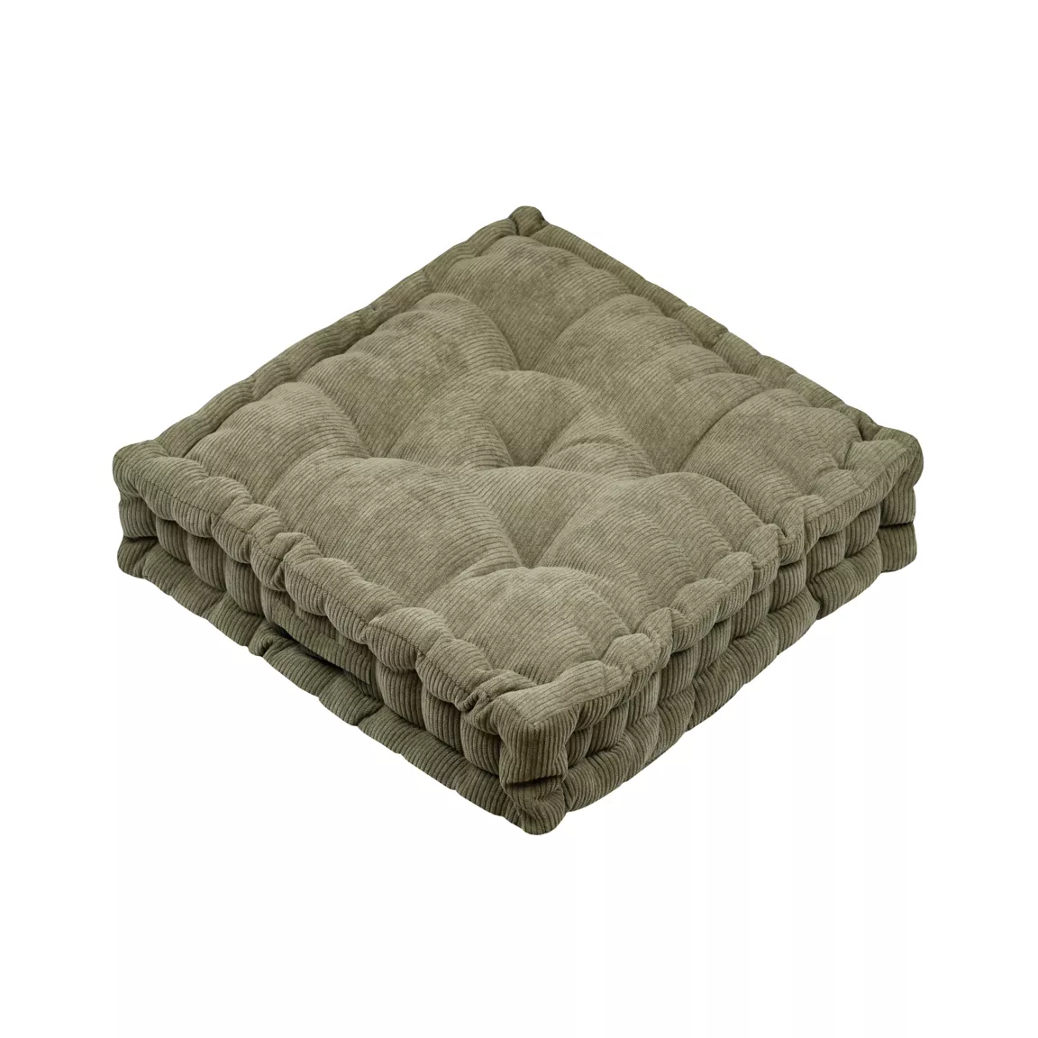 Coussin de sol carré velours (45 x 45 cm) Dandy Vert kaki