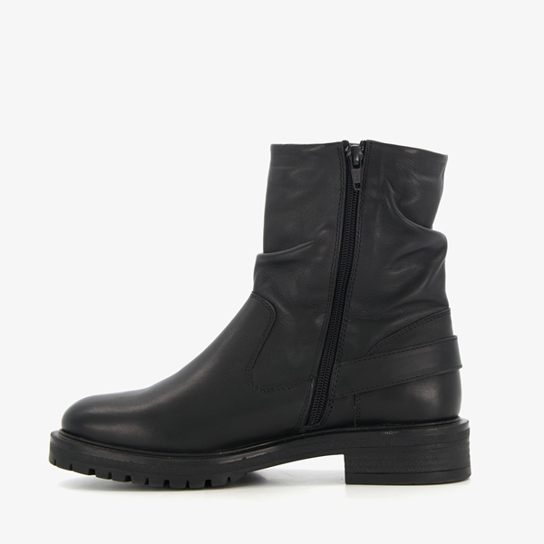 Hush Puppies leren dames boots zwart