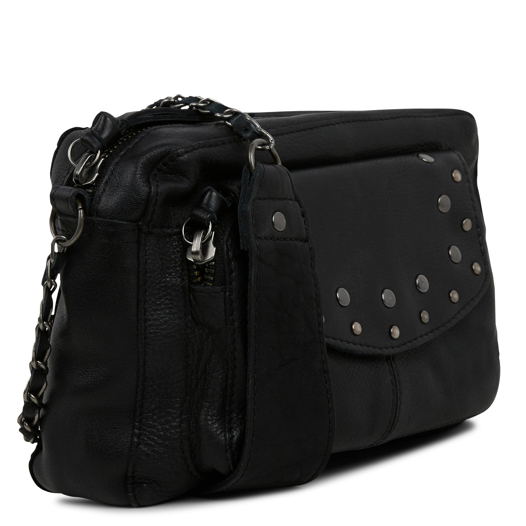 NADJA - Sac bandoulière en cuir| Noir