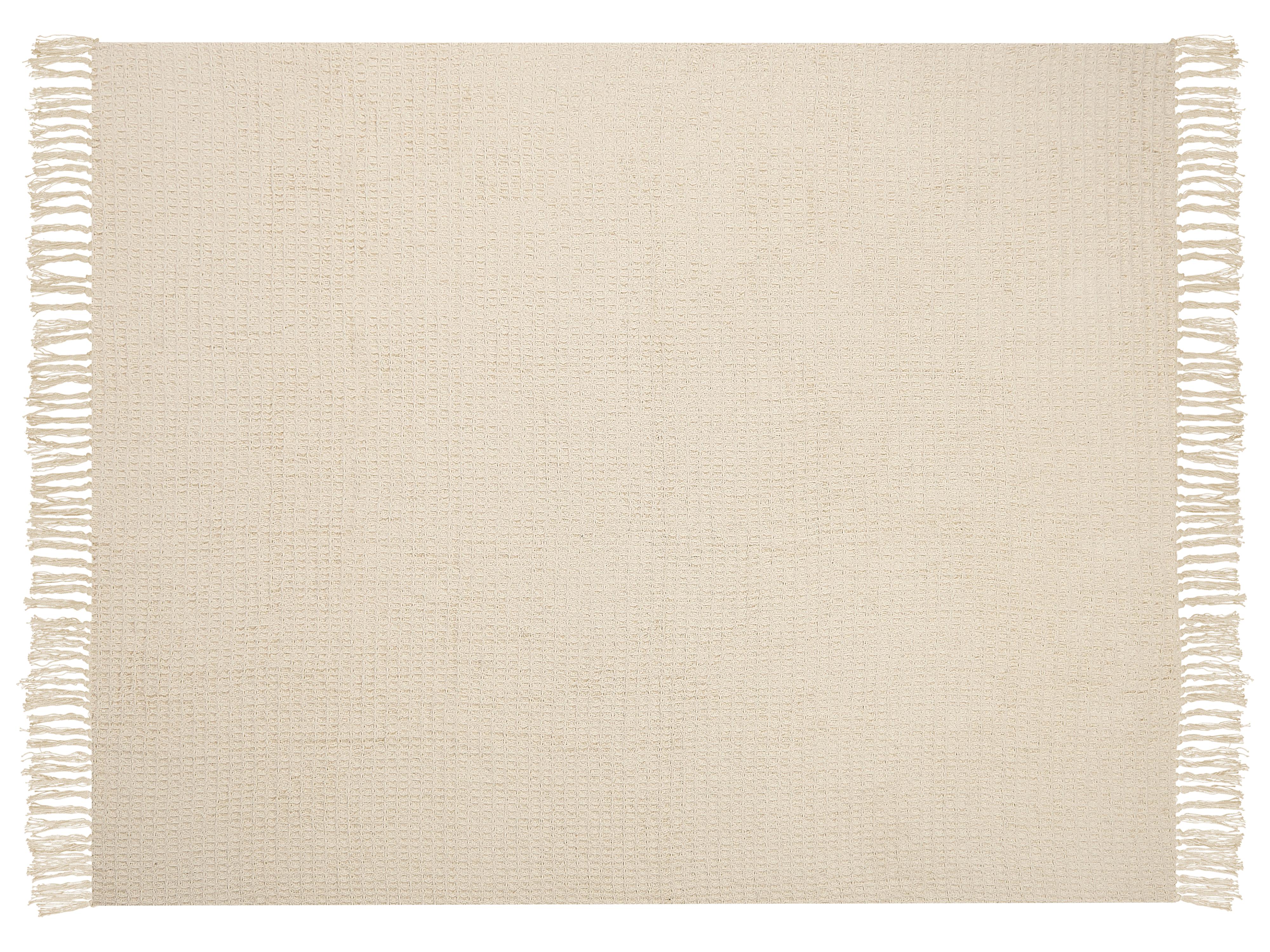 Plaid MALU Katoen 125 x 150 cm Lichtbeige