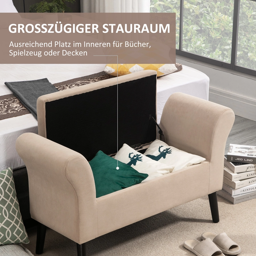 HOMCOM Sitzbank mit Stauraum beige