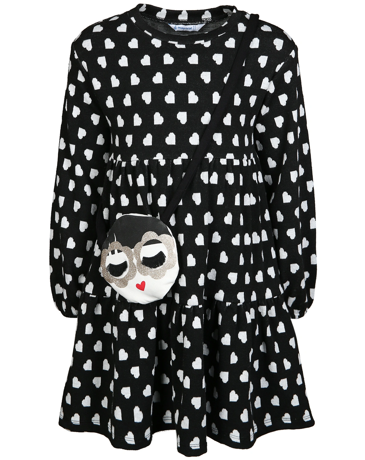 Strick-Kleid CORA mit Täschchen in schwarz