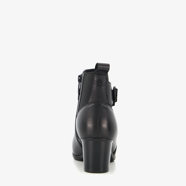 Tamaris Comfort leren dames enkellaarsjes met hak