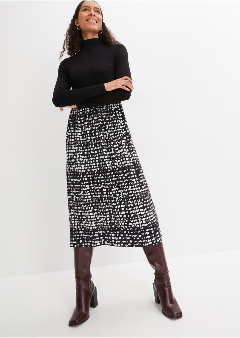 Robe à jupe imprimée