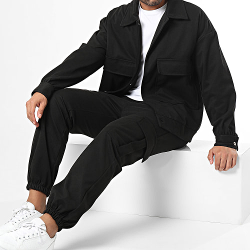 Ensemble Surchemise Et Pantalon Cargo Noir