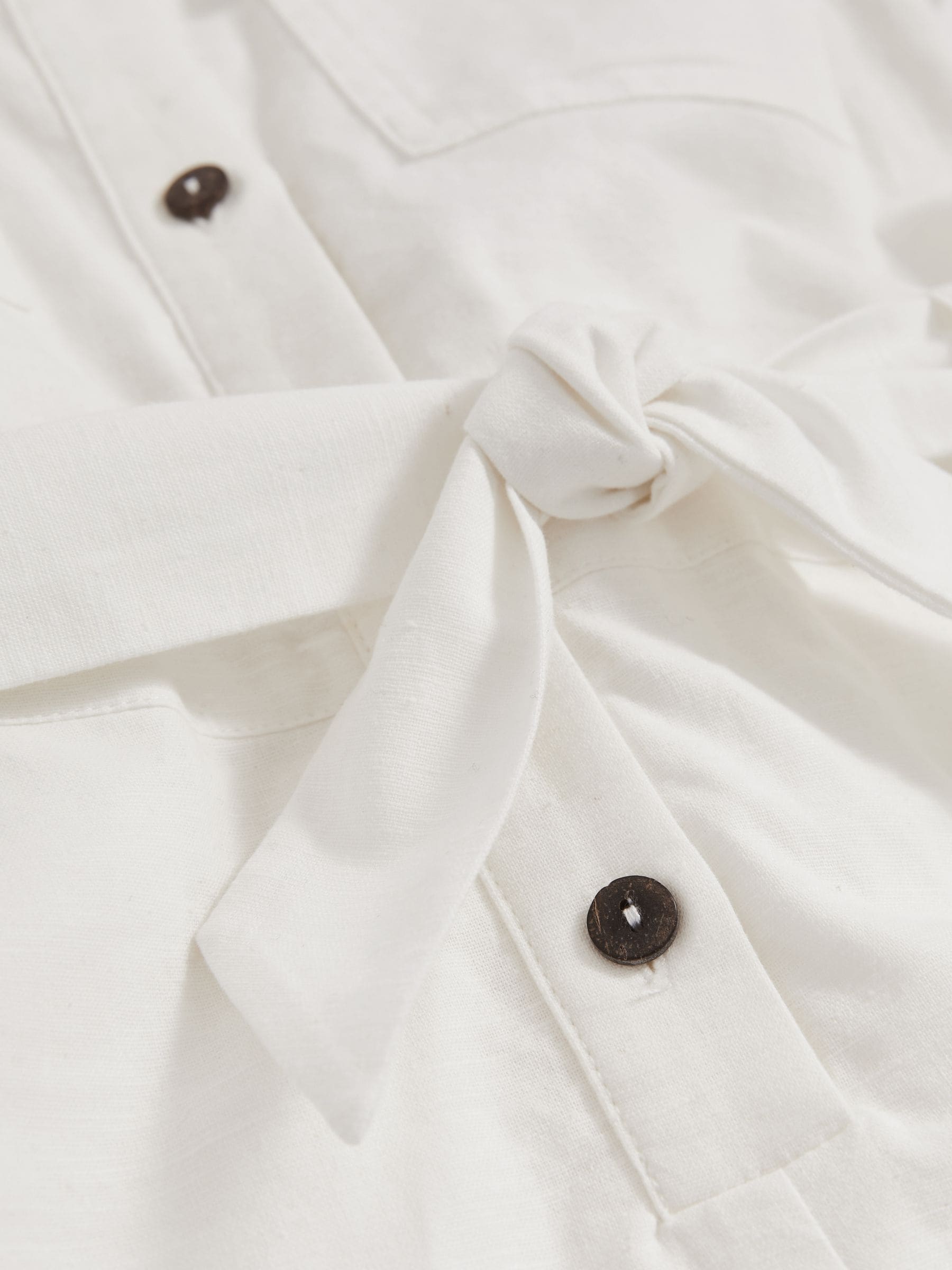 Reiss Zoe playsuit van katoen-linnen met riem