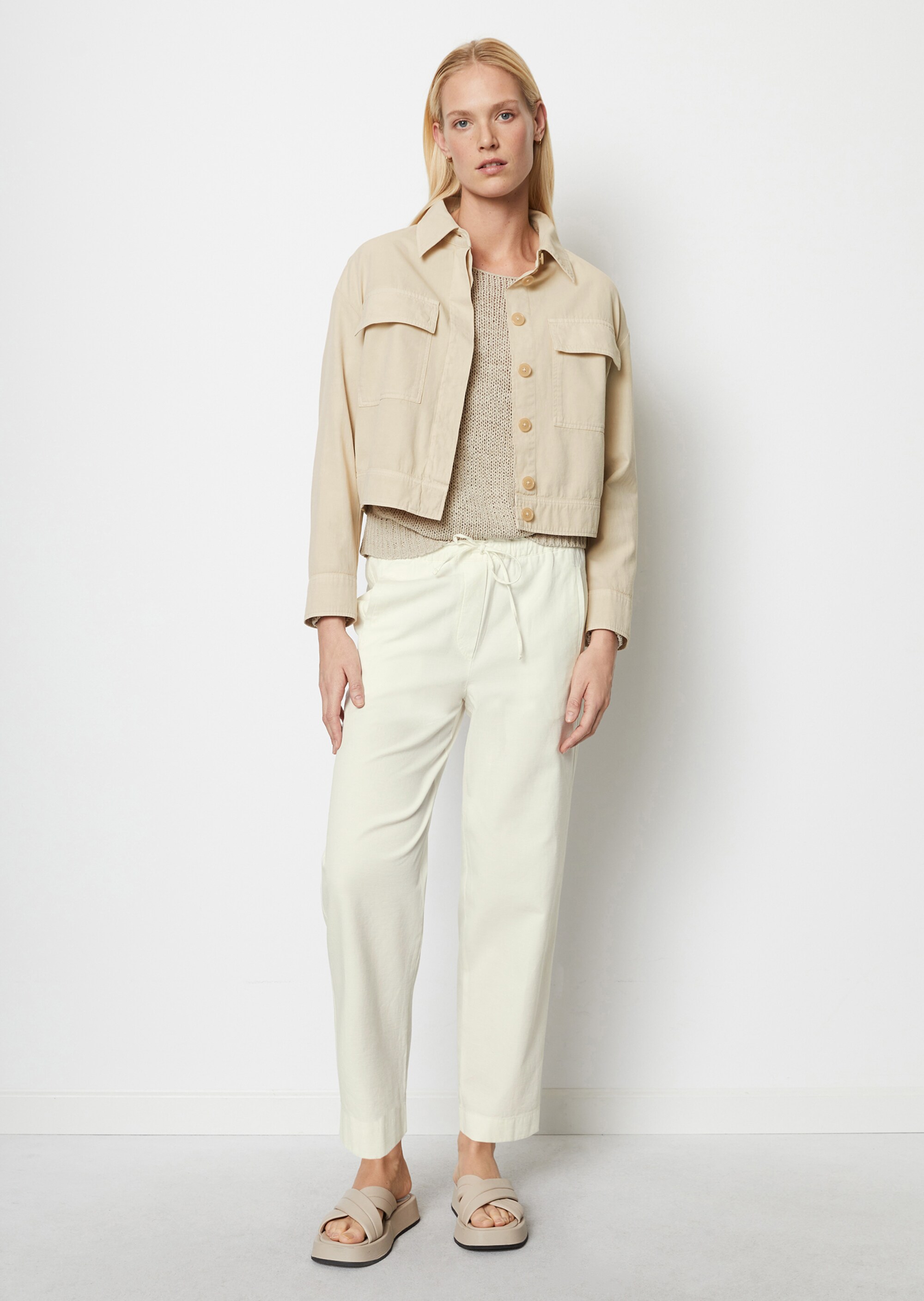 Jacke regularaus Organic-Cotton-Leinen-Mix