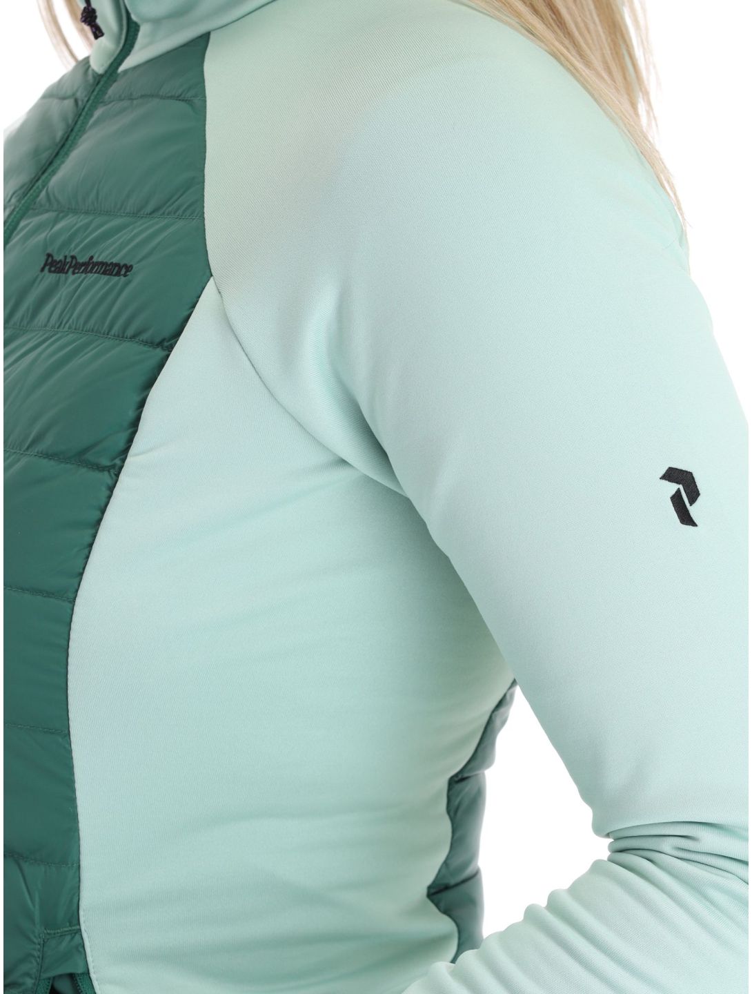W Down Hybrid Hood vest dames