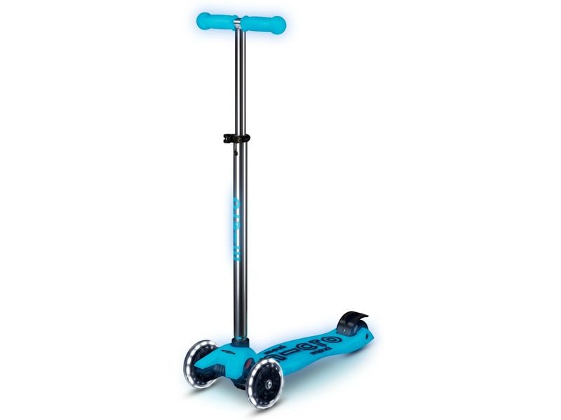 Micro Mobility Kickboard Maxi Micro Deluxe Glow LED Blau Scooter für Kinder