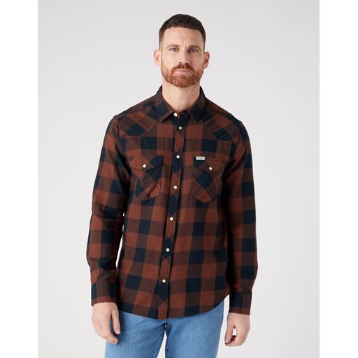 Wrangler Atg Langærmet Western Skjorte, Potting Soil, XXL