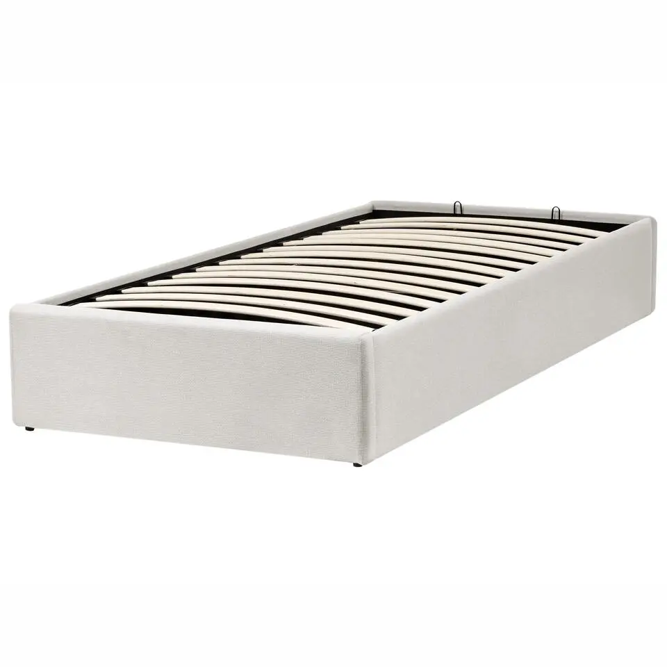 DINAN - Eenpersoonsbed - Lichtbeige - 90 x 200 cm - Polyester