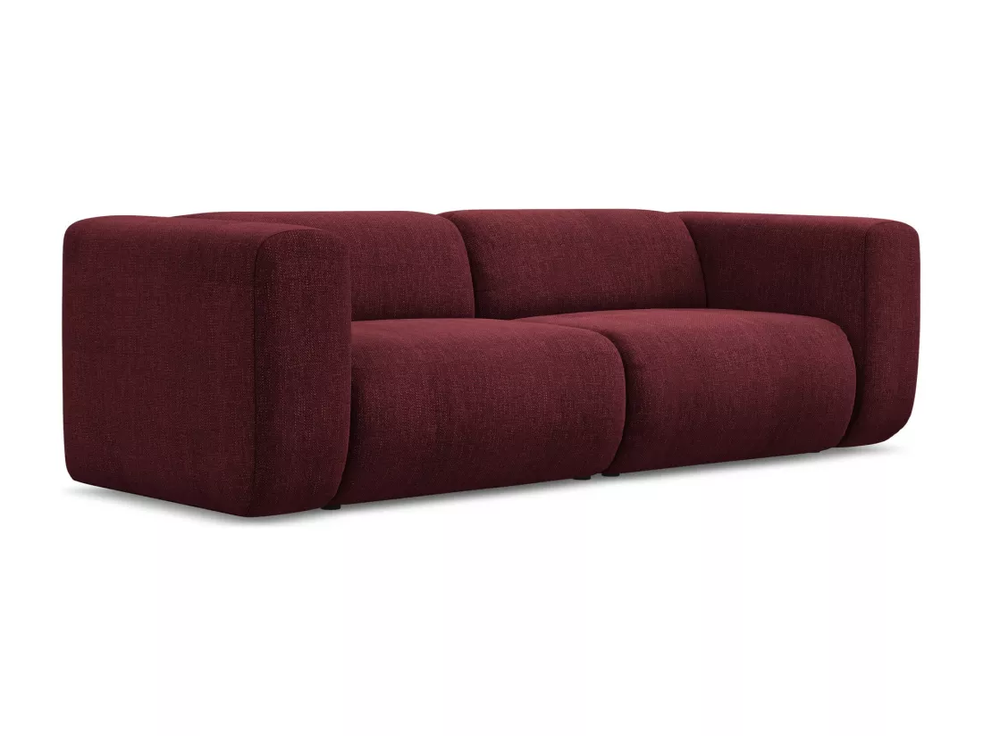 Canapé modulable 3 places en tissu chenille - bordeaux - EKAHI