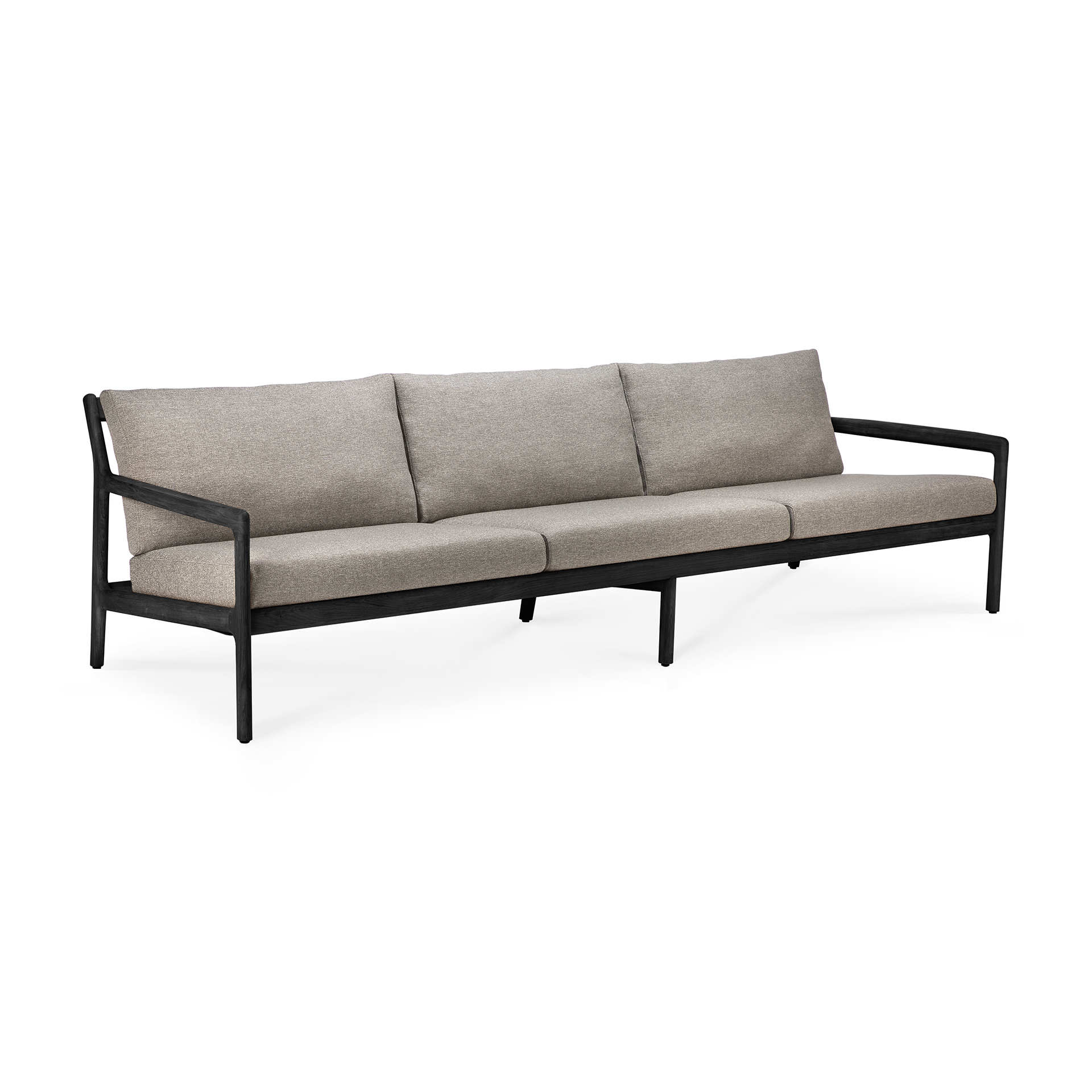 Teak Jack sofa 265cm - zwart - compleet - mocha kussen