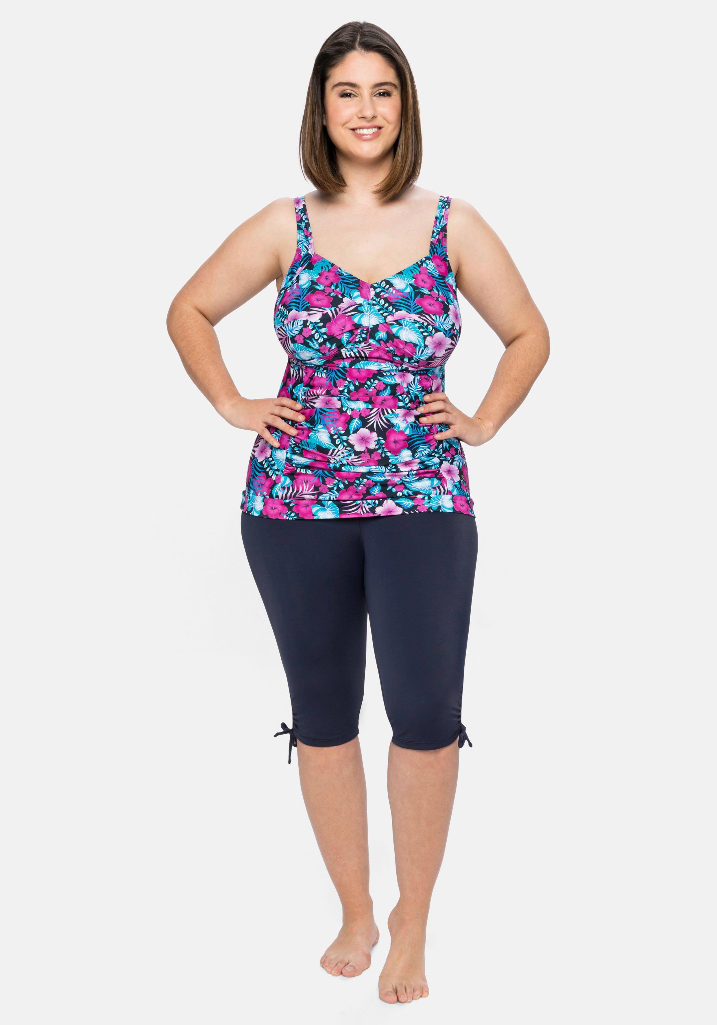 Badehose mit Raffung, Shape-Caprischnitt
