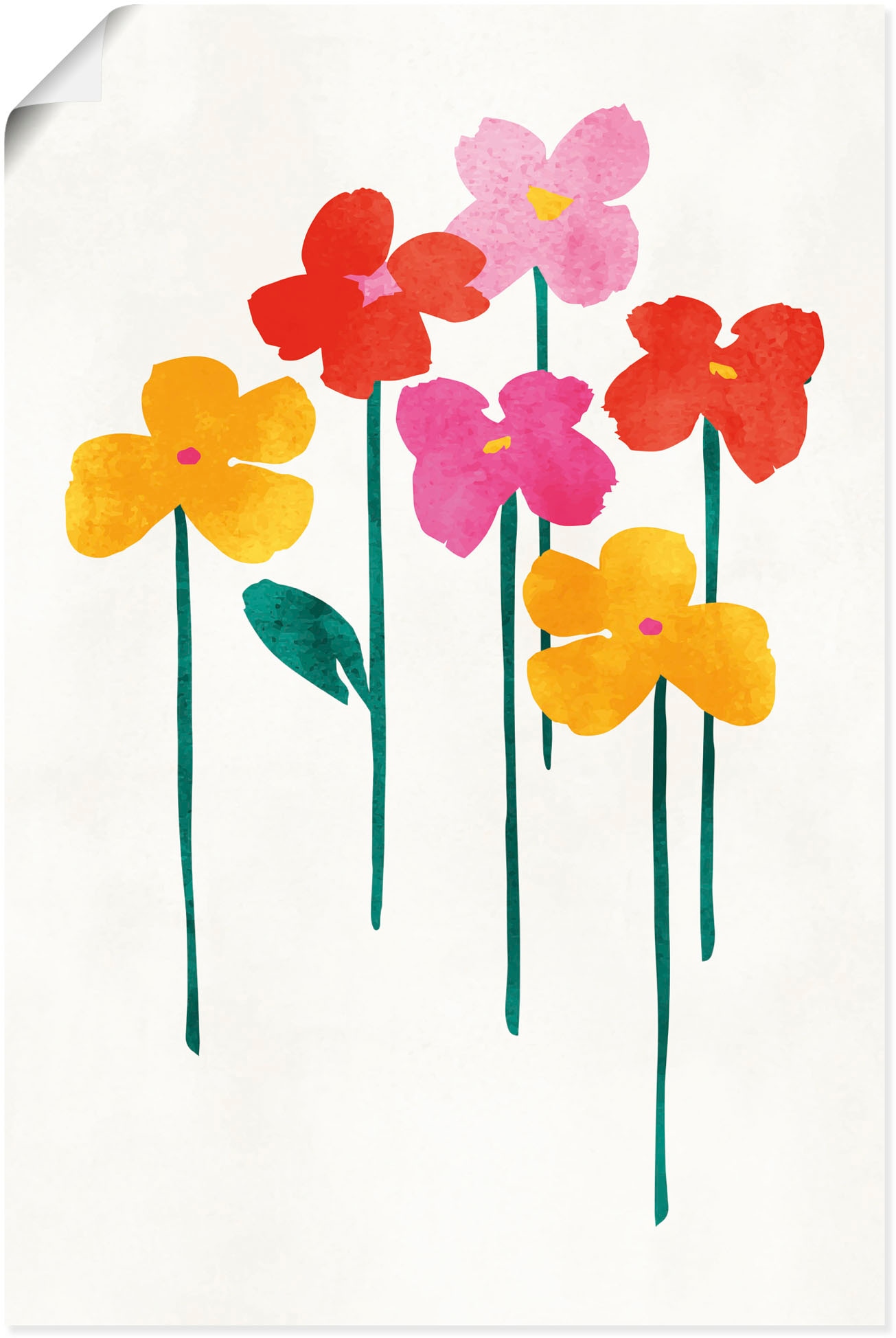Artland Wandbild »Kleine glückliche Blumen« Blumenbilder 1 Stk. tlg. als Leinwandbild, Poster in verschied. Grössen