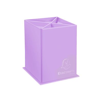 Exacompta Aquarel - Pot à crayons en carton - 4 compartiments - mauve