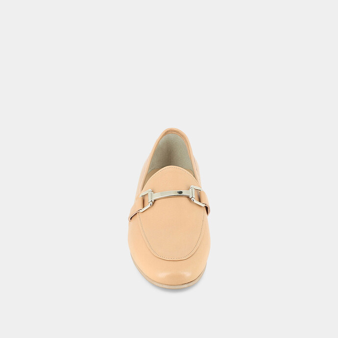 Mocassins à mors  en cuir nude