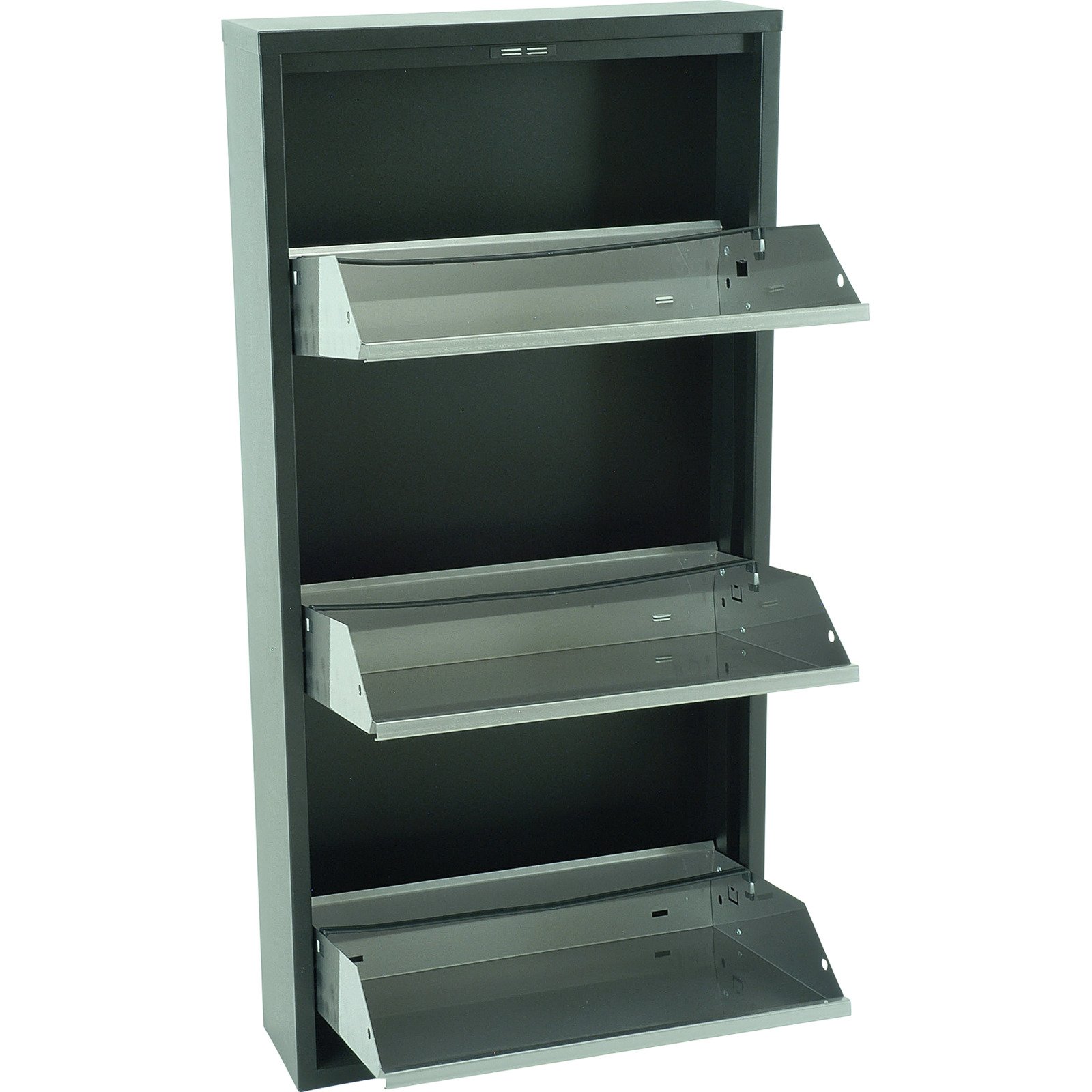 Schuhschrank Berry Metall schwarz 51 x 103 x 15 cm