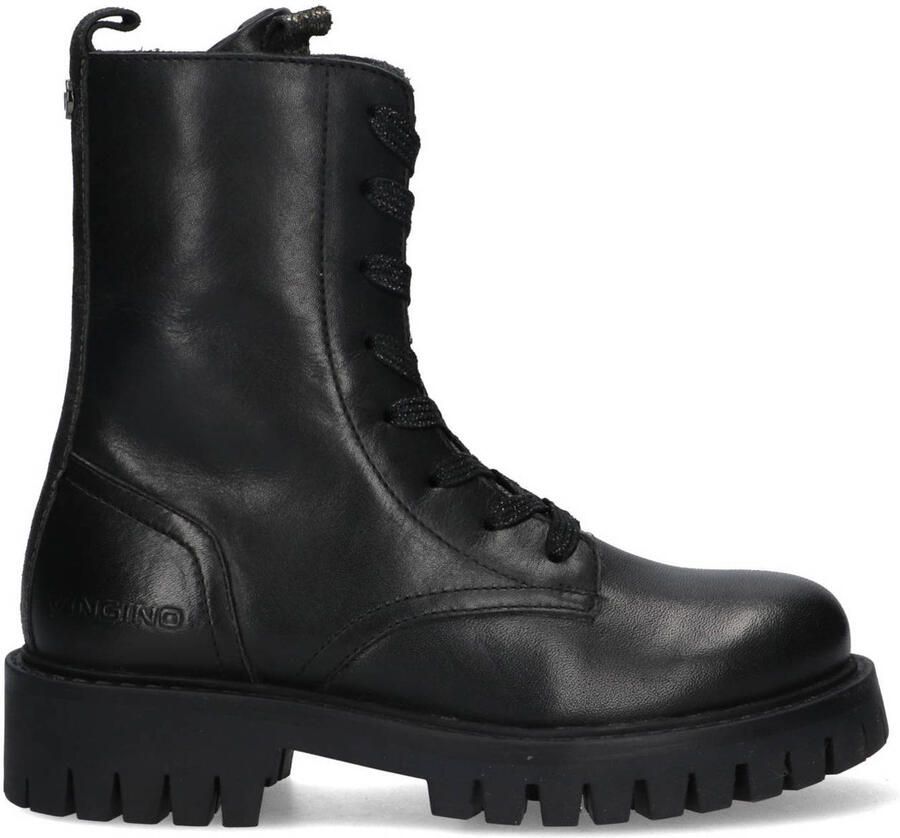 Vingino VIN825581-589 Meisjes Biker Boots Zwart Leer Veters
