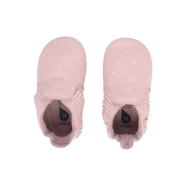 Chaussons en cuir 20-21 soft soles Rose Clair Etoiles L - BOBUX