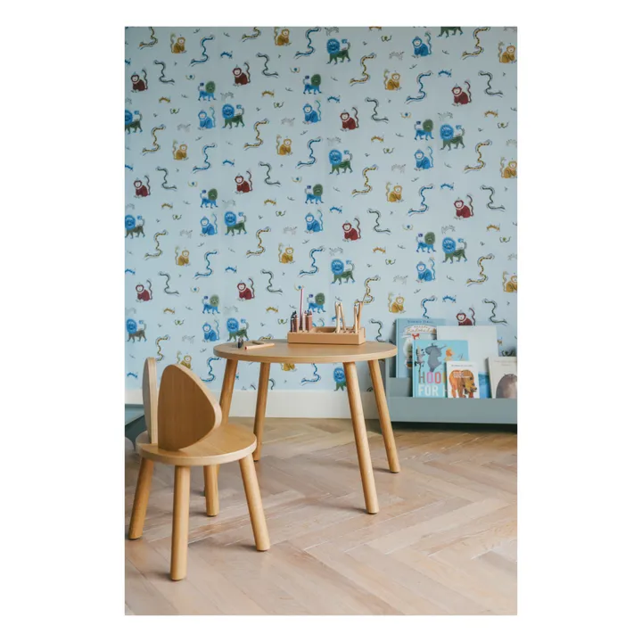 Nofred Papier-peint Monkey Fun - Marie Assénat x Nofred | Bleu ciel