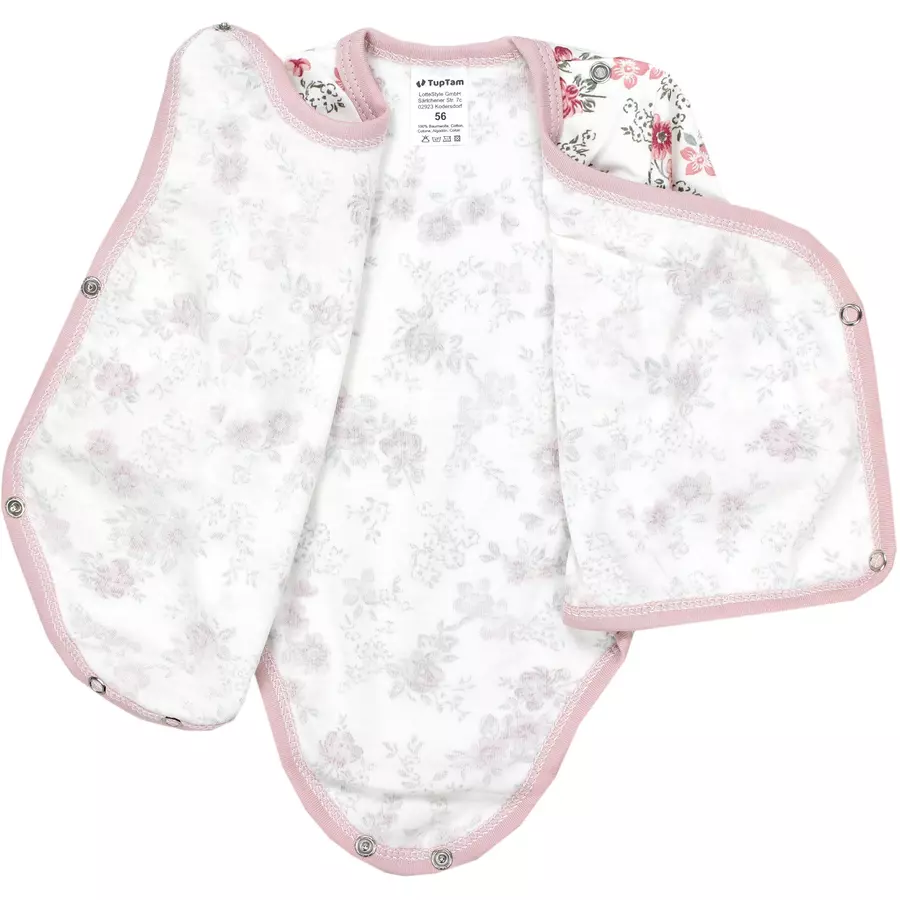 TupTam Baby Langarm Wickelbody im 5er Set pastellrosa