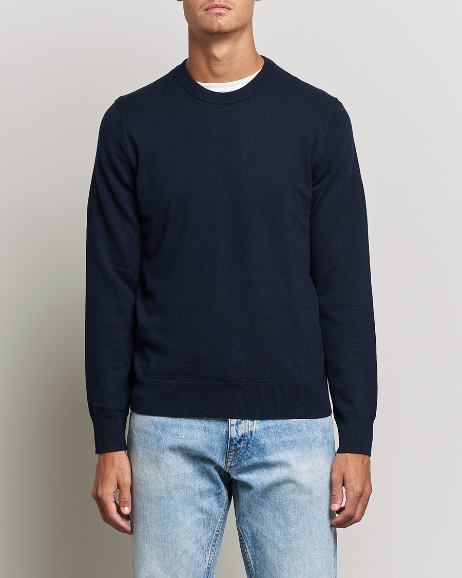 Filippa K Cotton Merino Basic Sweater Navy